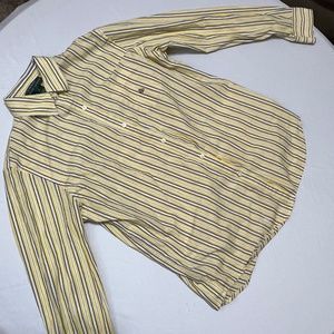 yellow button up Ralph Lauren shirt